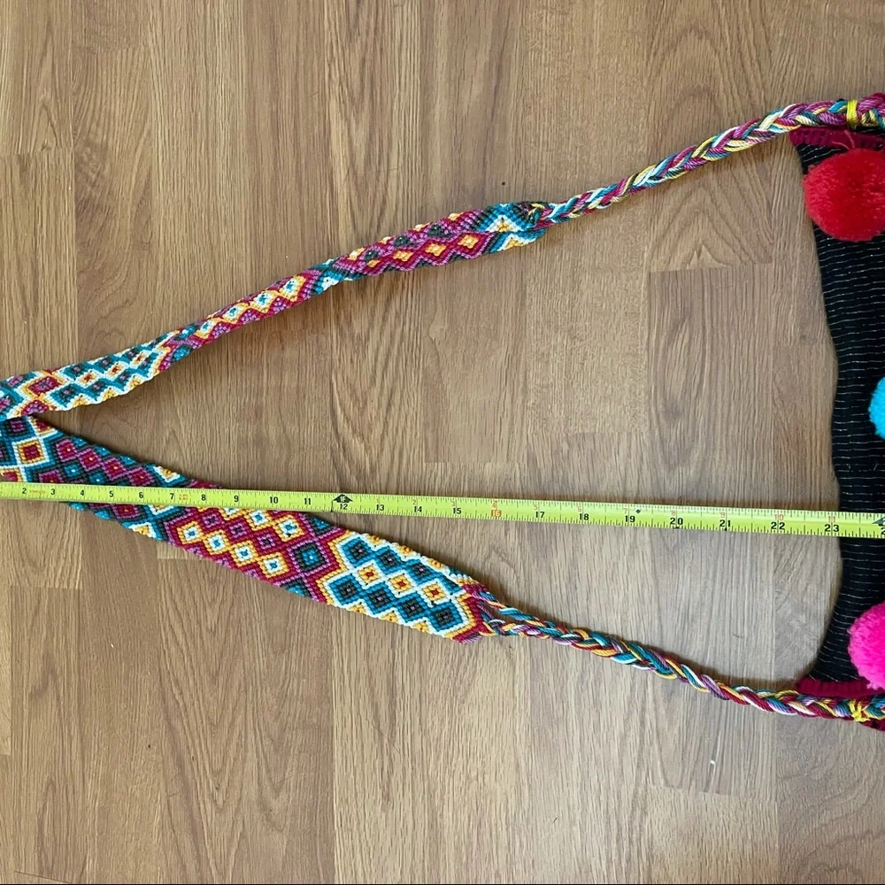 Handmade Mexican Pom Pom Crossbody Bag - Picture 11 of 11